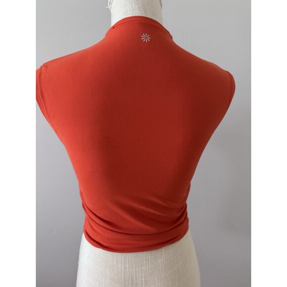 Athleta Transcend Ruched Tank Top Orange Sleeveless‎ Athletic Women's XS - Picture 2 of 7